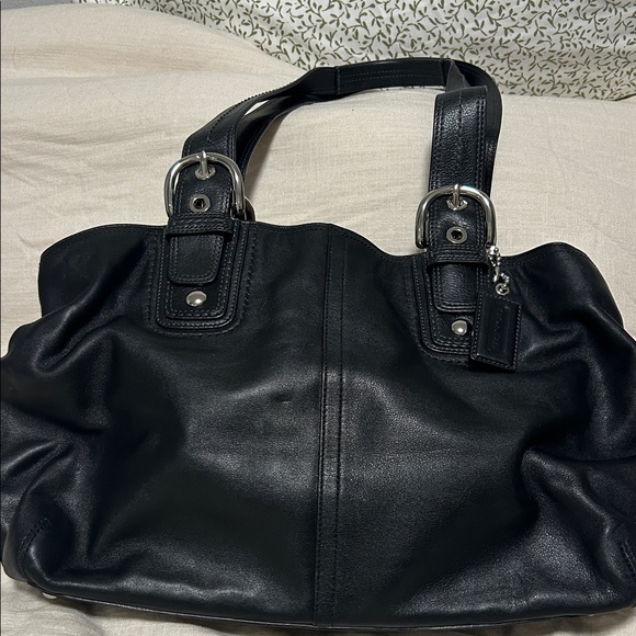 Coach Handbags - Coach Black Leather Shoulder Bag